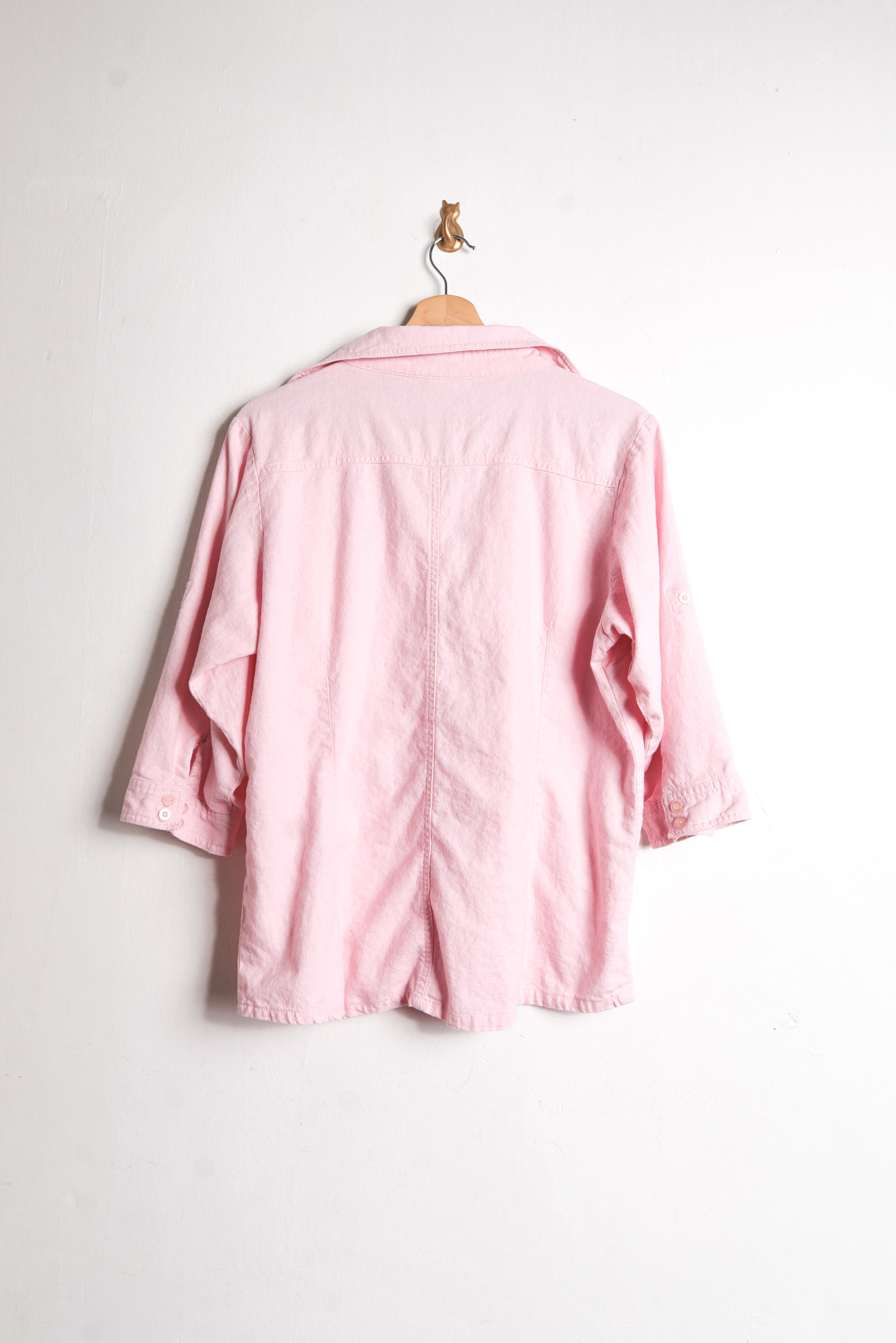 Camisa rosa pastel lino
