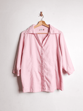 Camisa rosa pastel lino