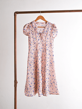 Vestido rosa pastel floral vintage