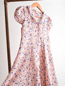 Vestido rosa pastel floral vintage
