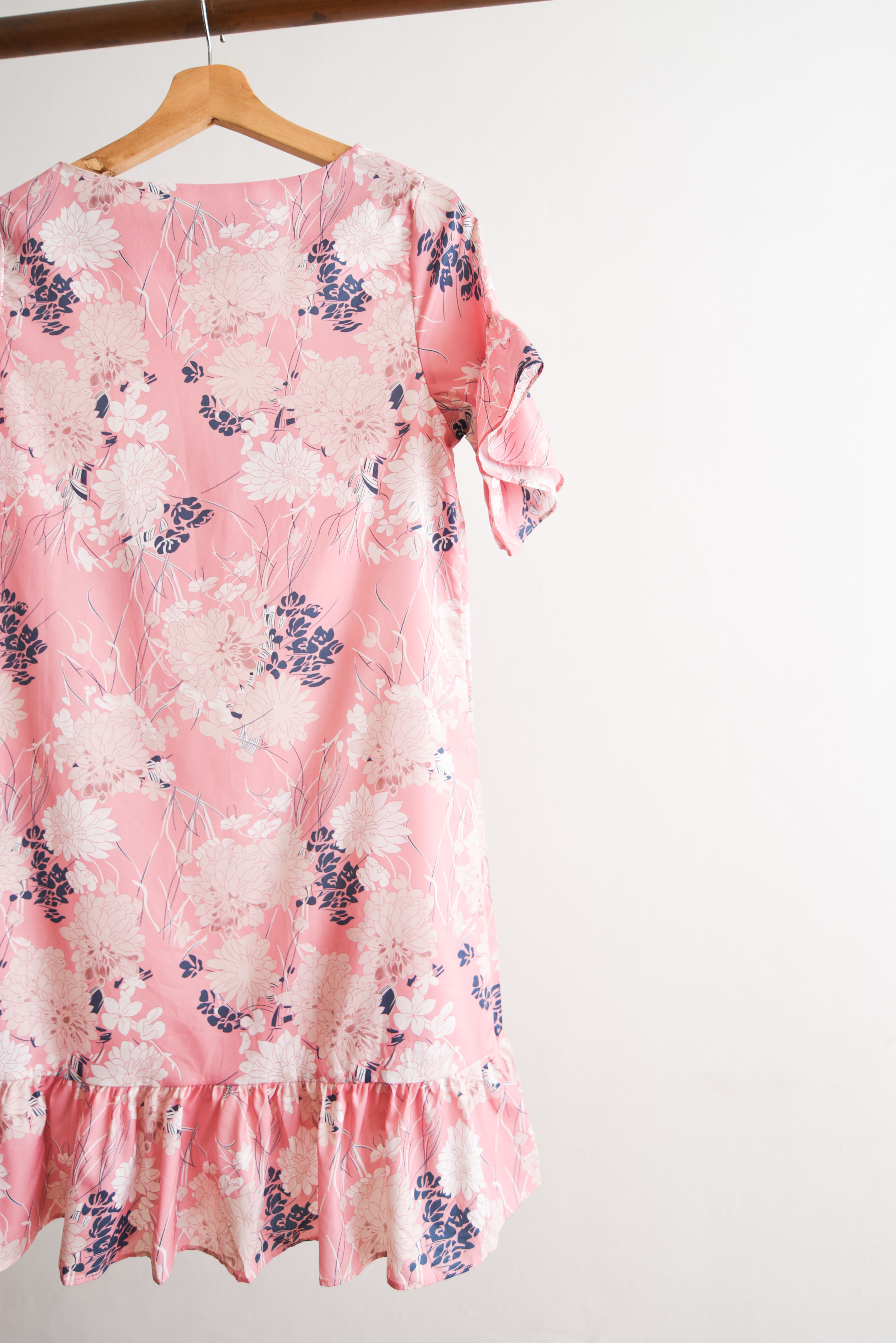 Vestido rosa pastel floral