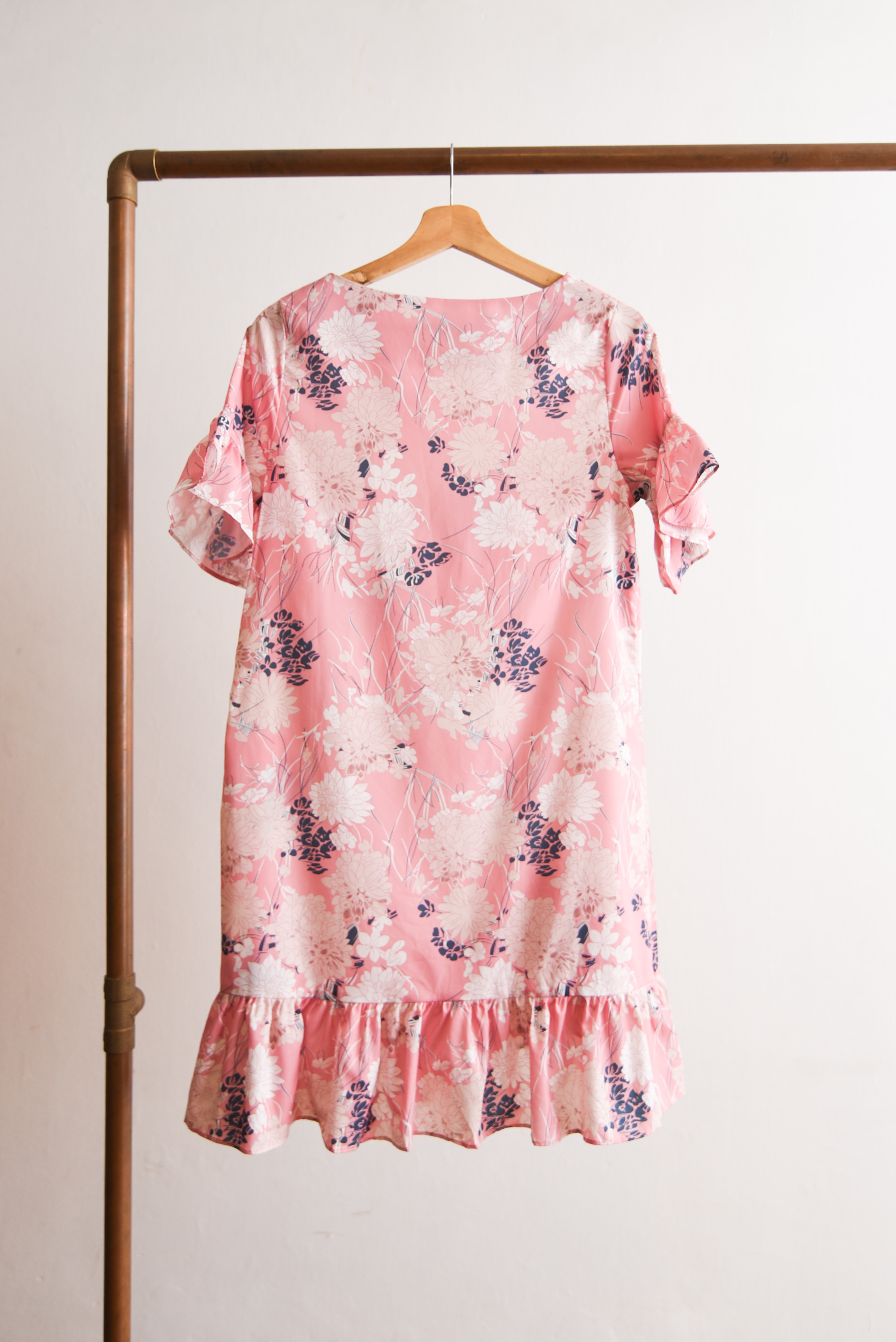 Vestido rosa pastel floral