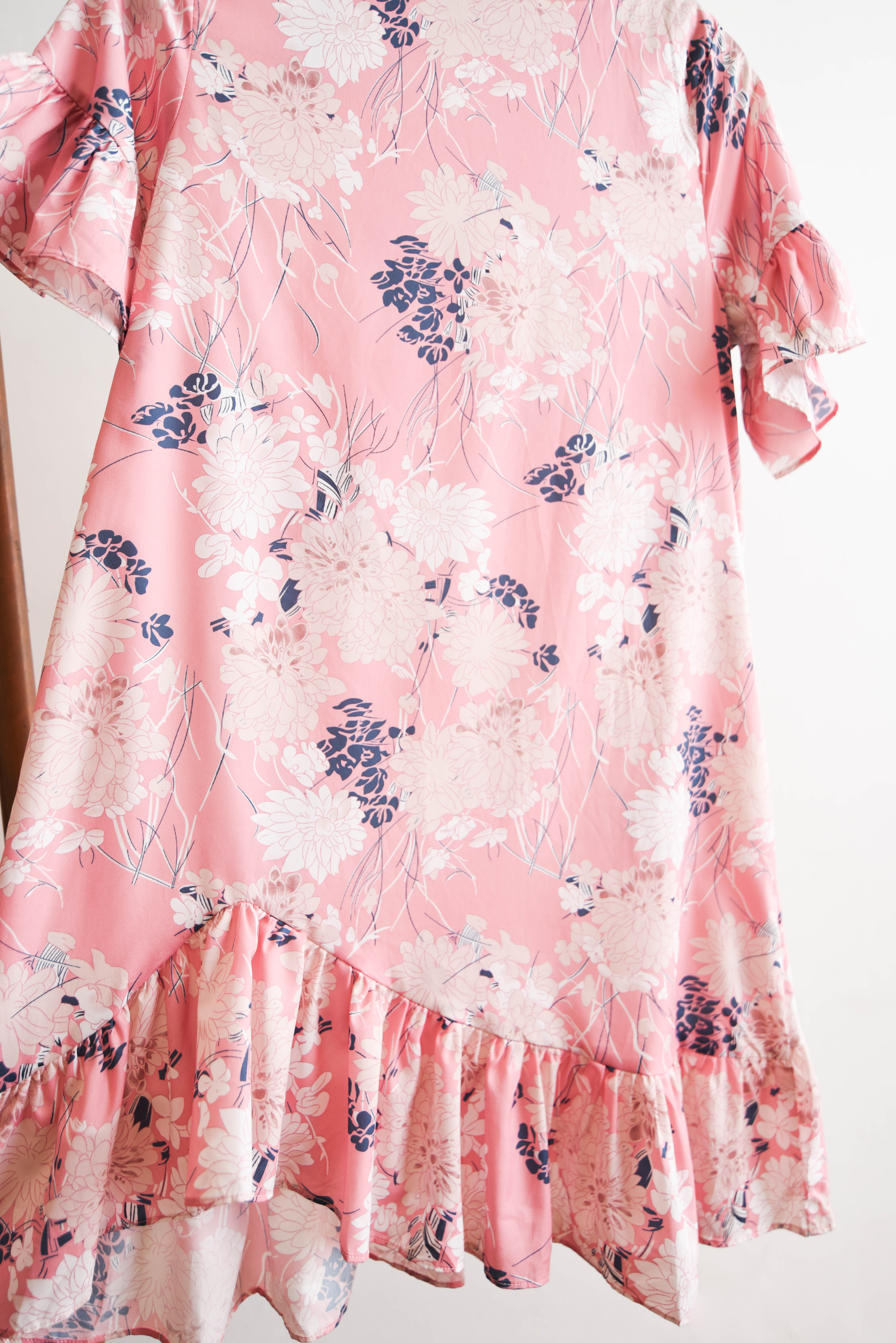 Vestido rosa pastel floral