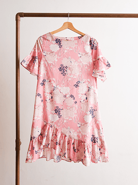 Vestido rosa pastel floral