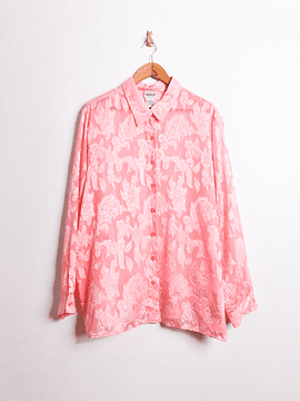 Blusa rosa pastel vntg transparencia