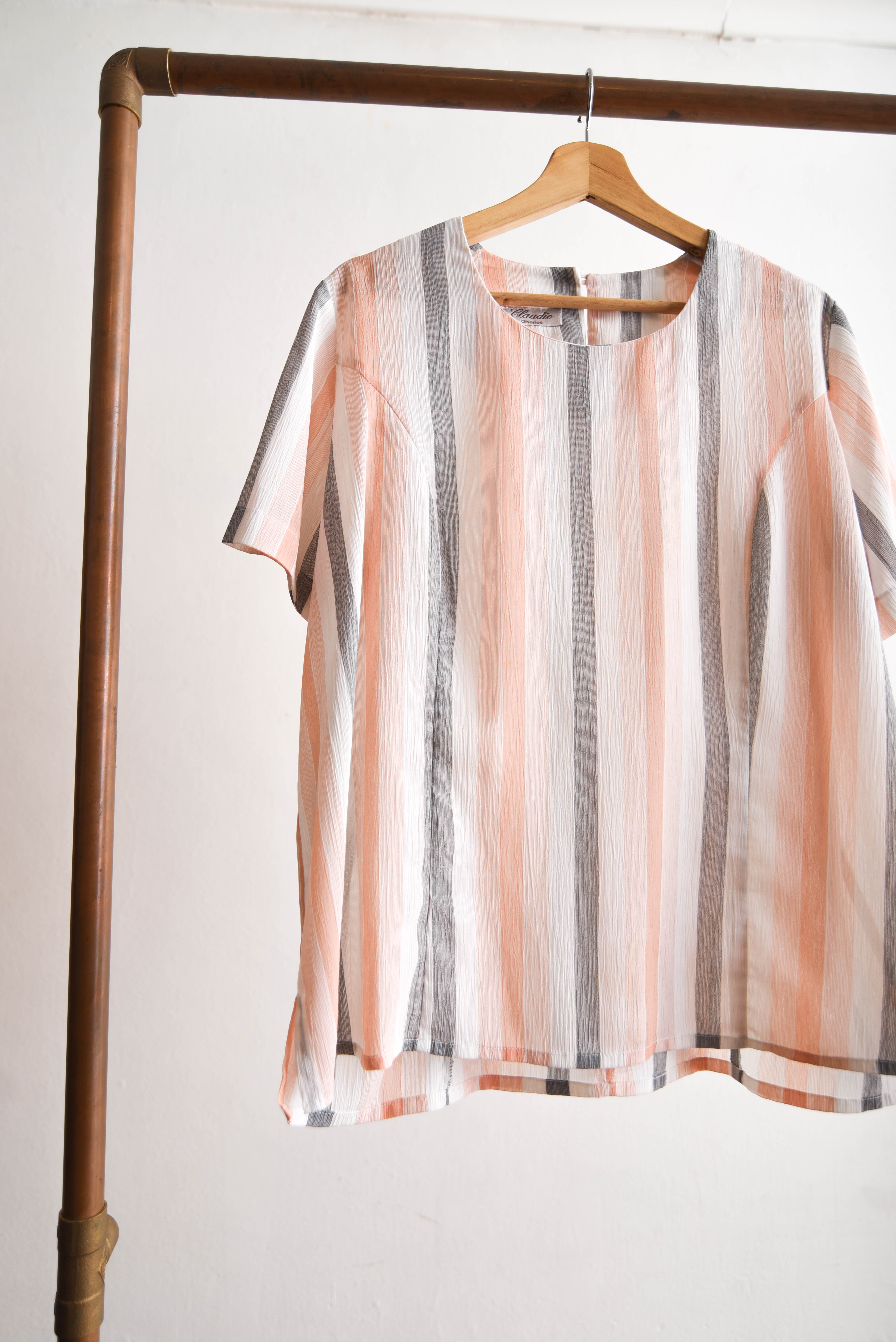 Blusa rayada pastel vintage