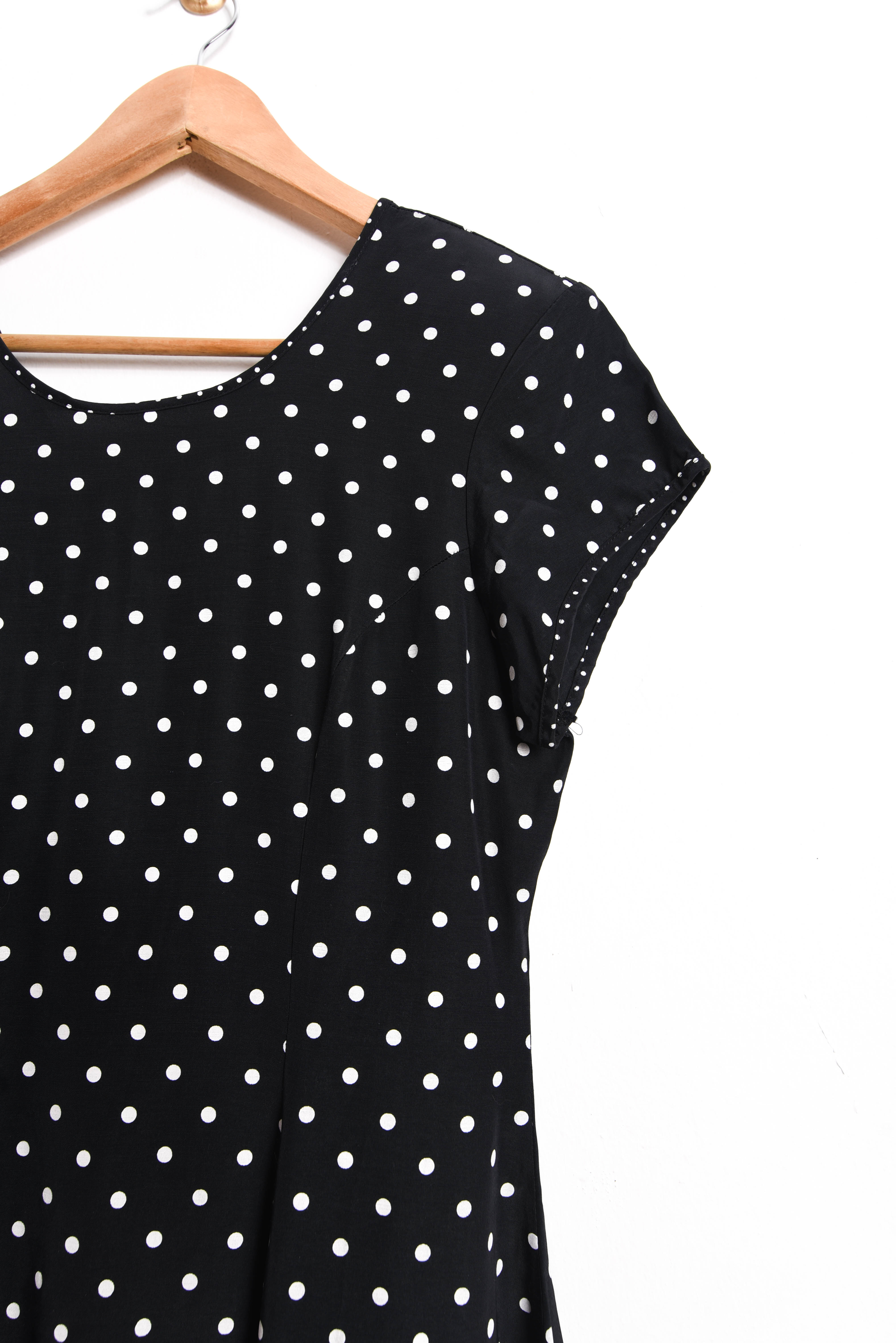 Vestido negro lunares 90s