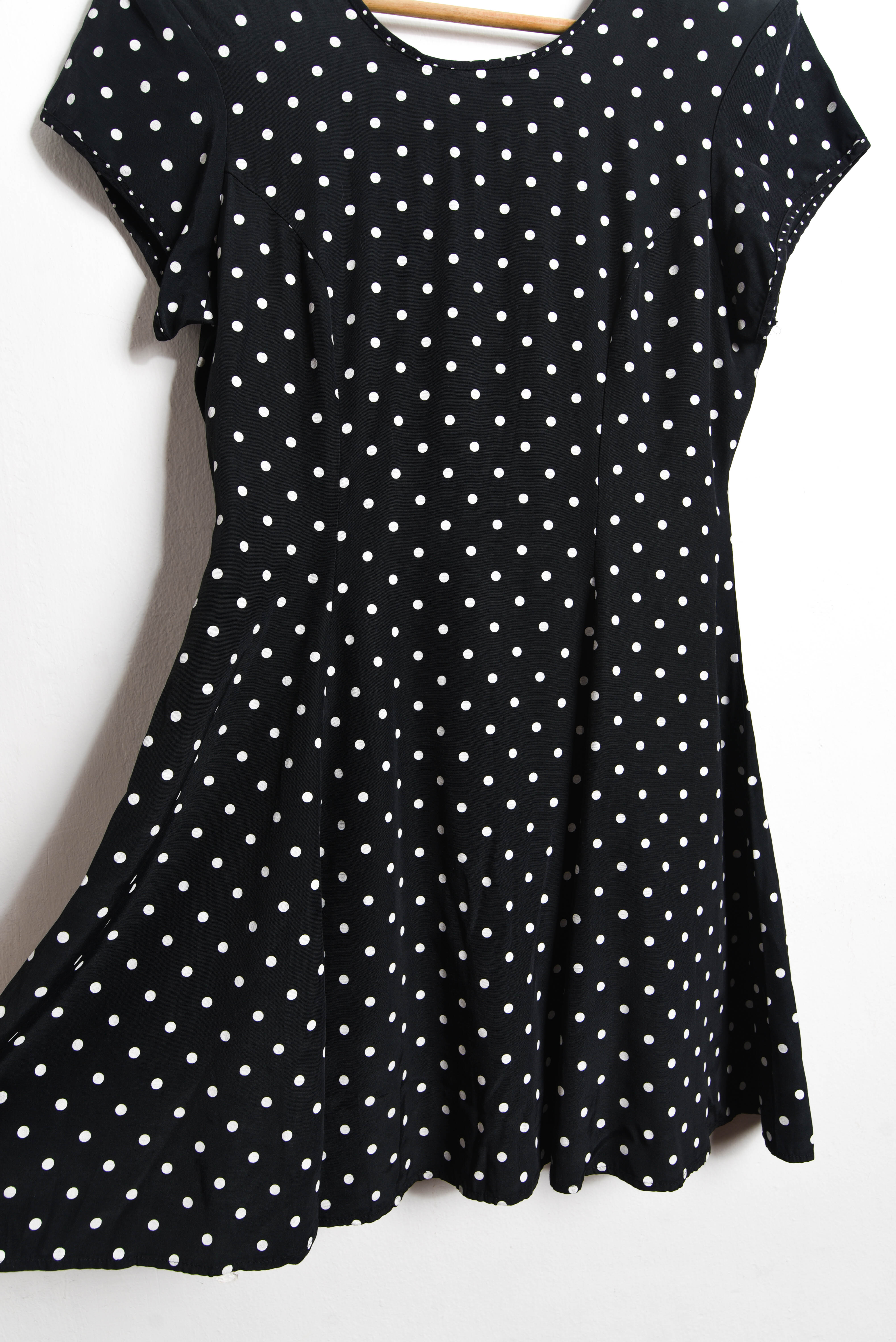 Vestido negro lunares 90s