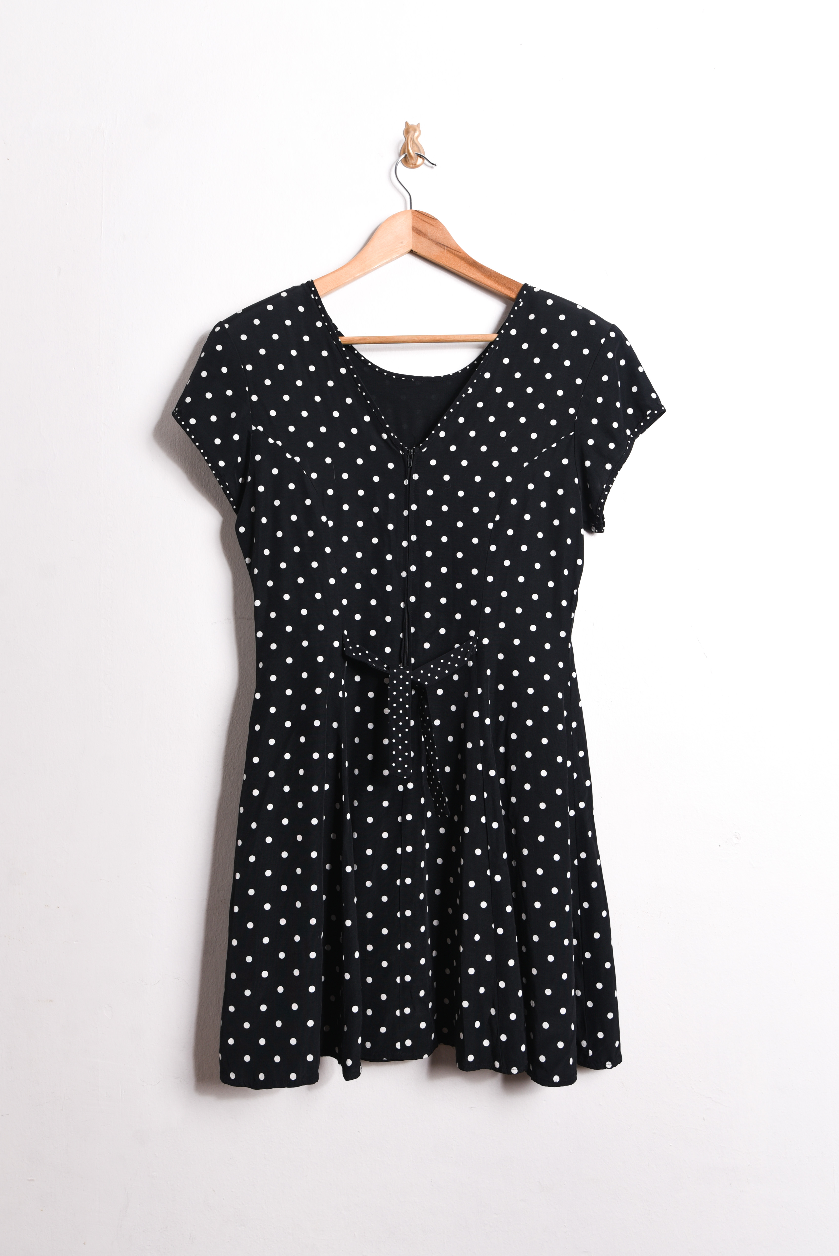 Vestido negro lunares 90s