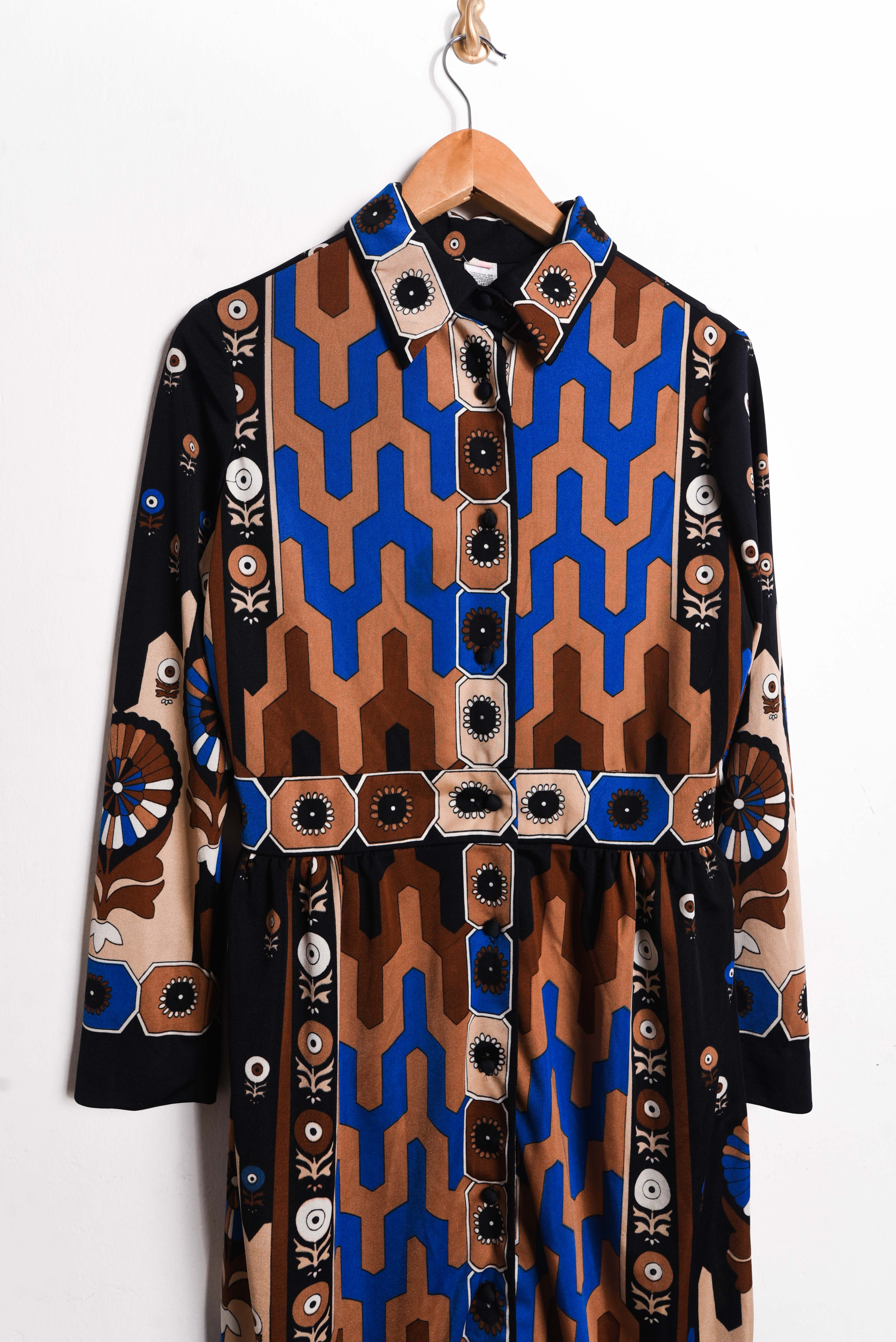 Vestido print psicodelia 70s