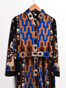 Vestido print psicodelia 70s