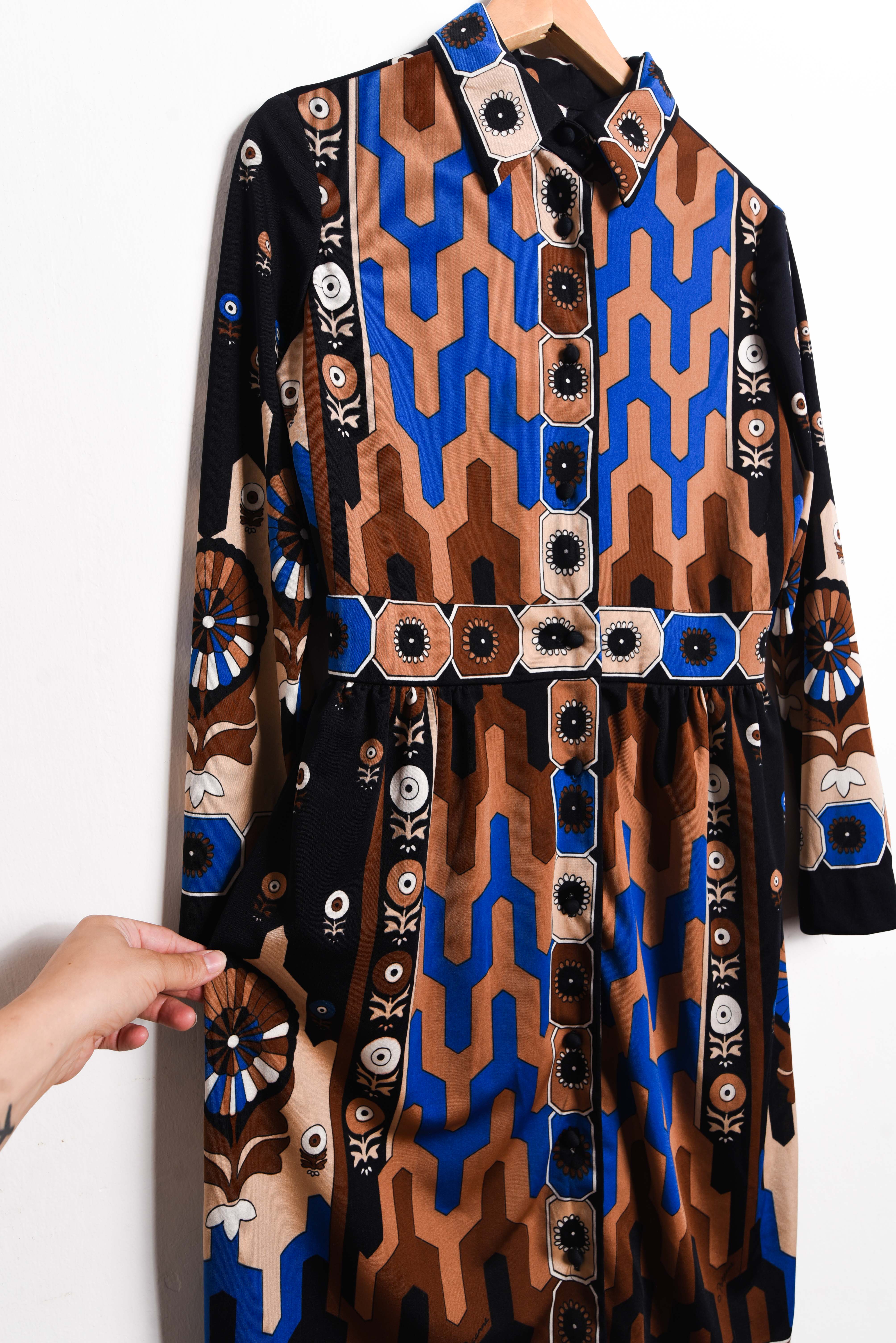 Vestido print psicodelia 70s