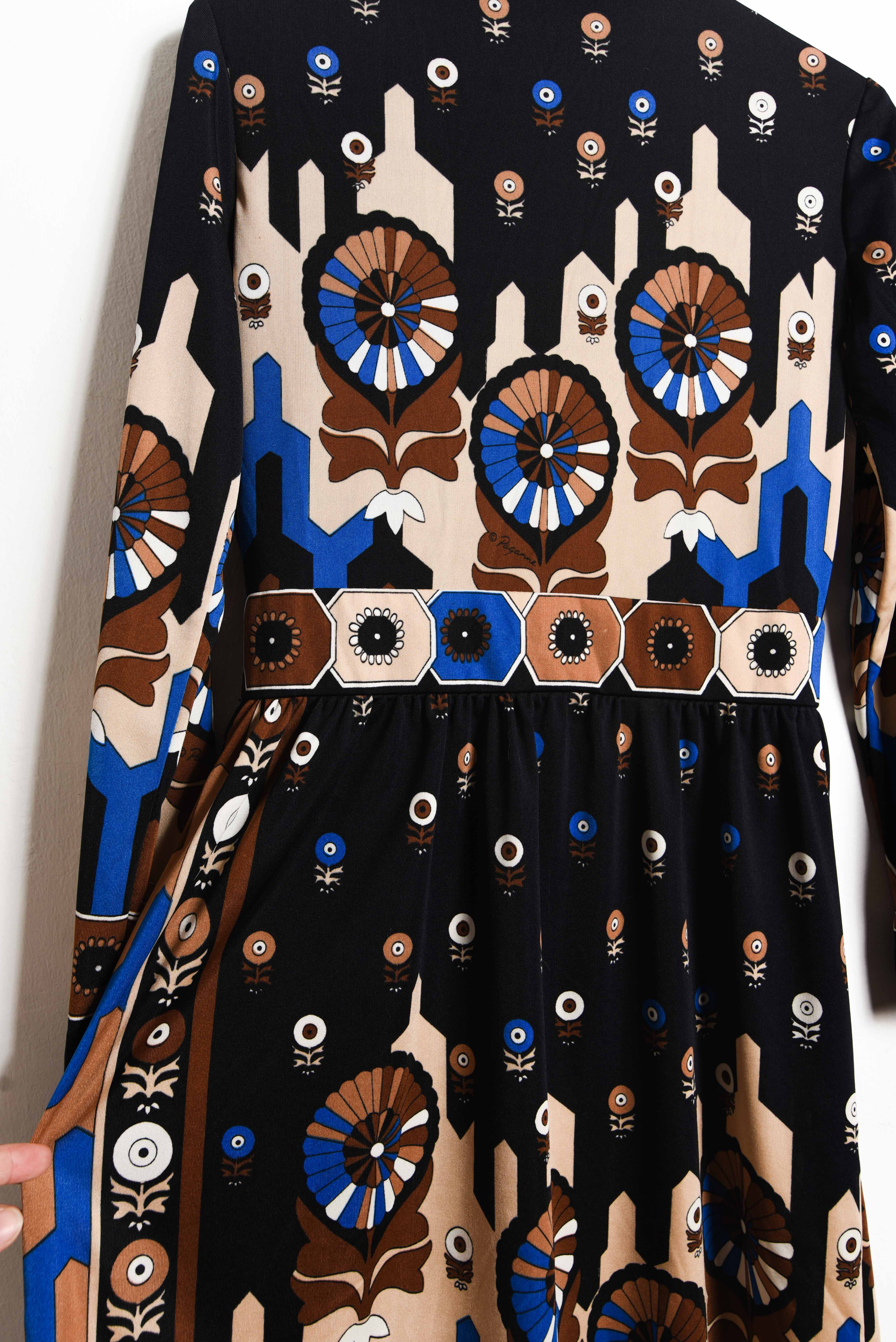 Vestido print psicodelia 70s