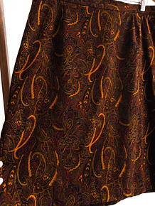 Falda café print paisley vntg