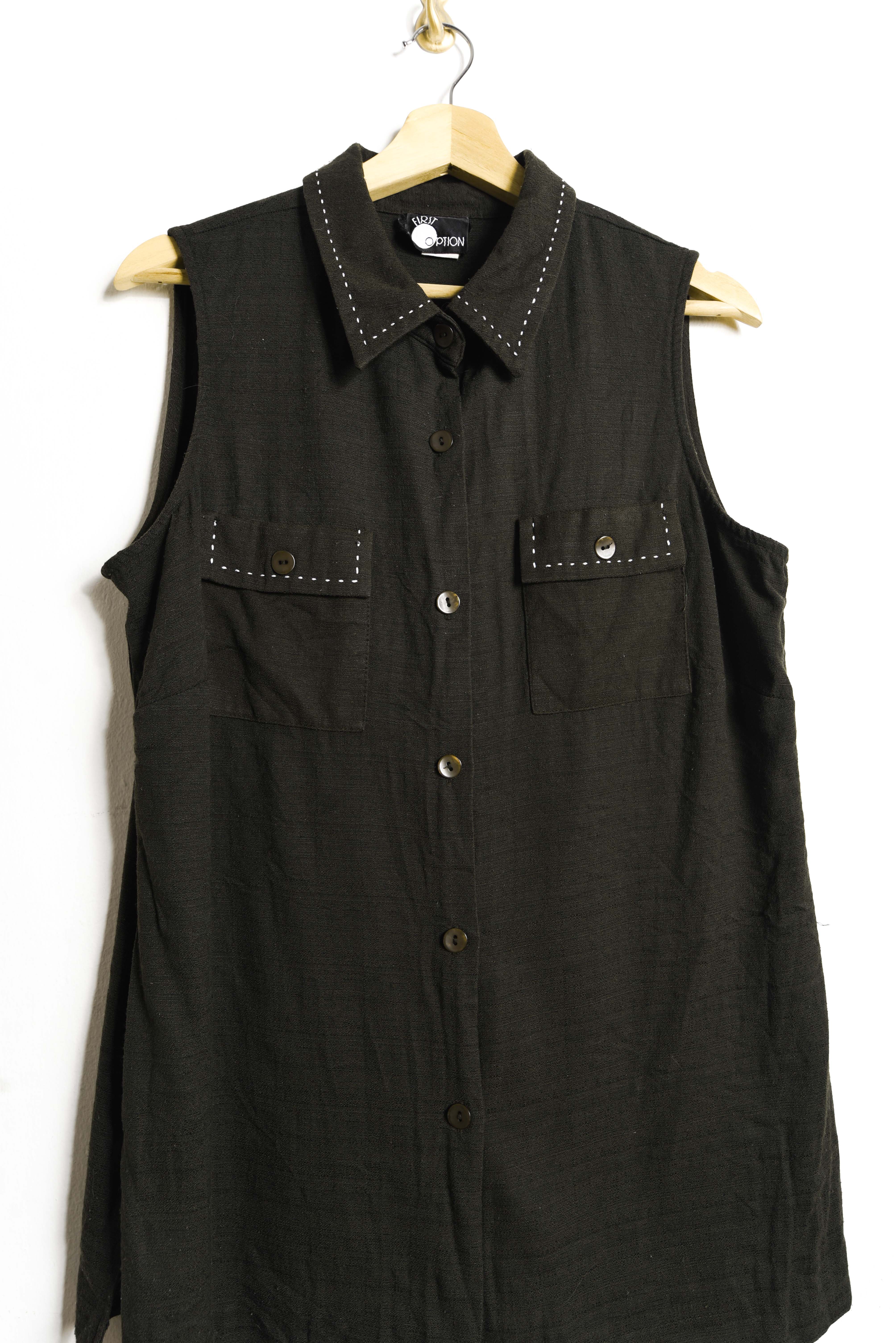 Blusa verde oscuro contraste vintage