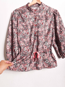 Blusa 70s floral green