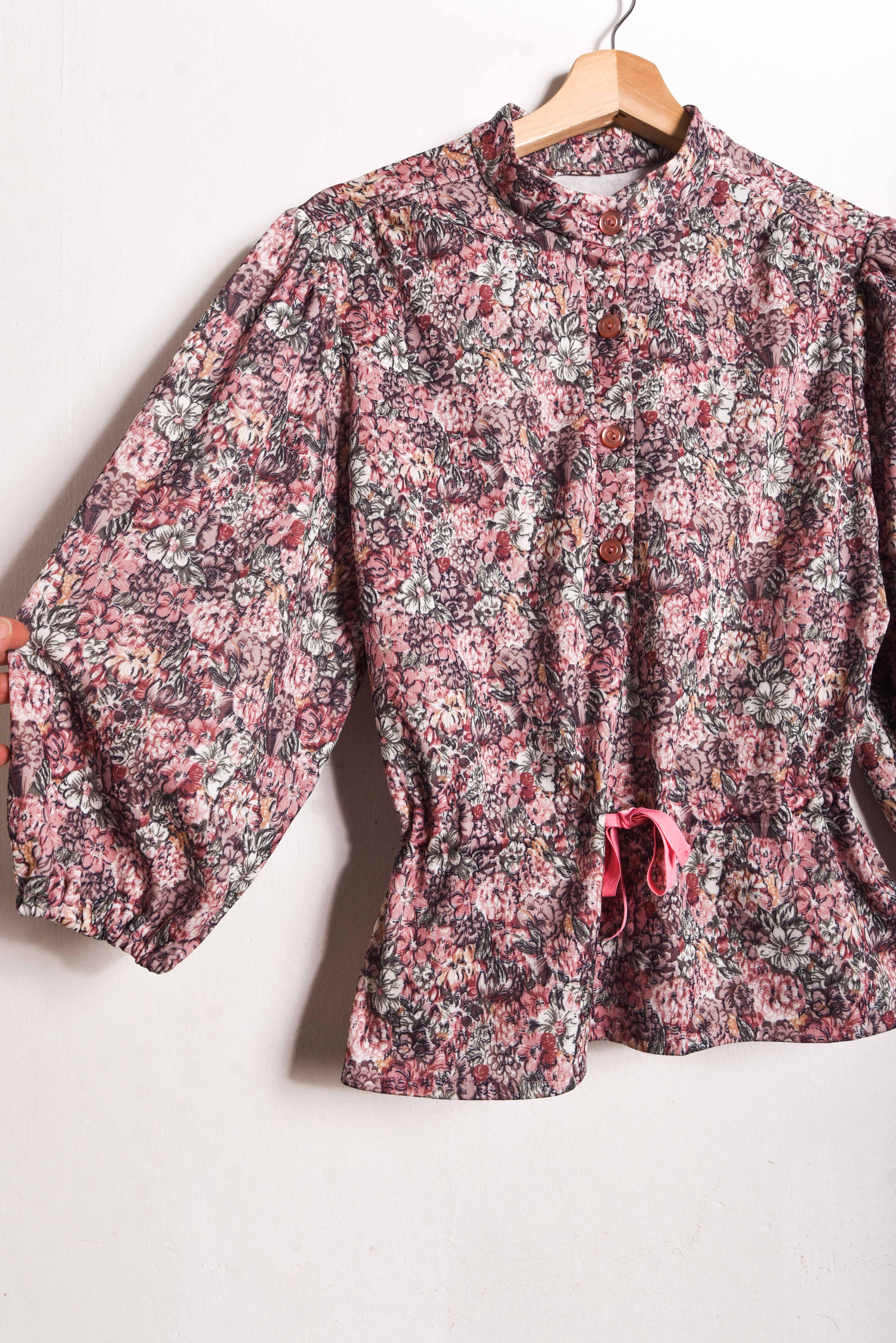 Blusa 70s floral green