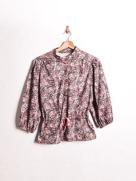 Blusa 70s floral green