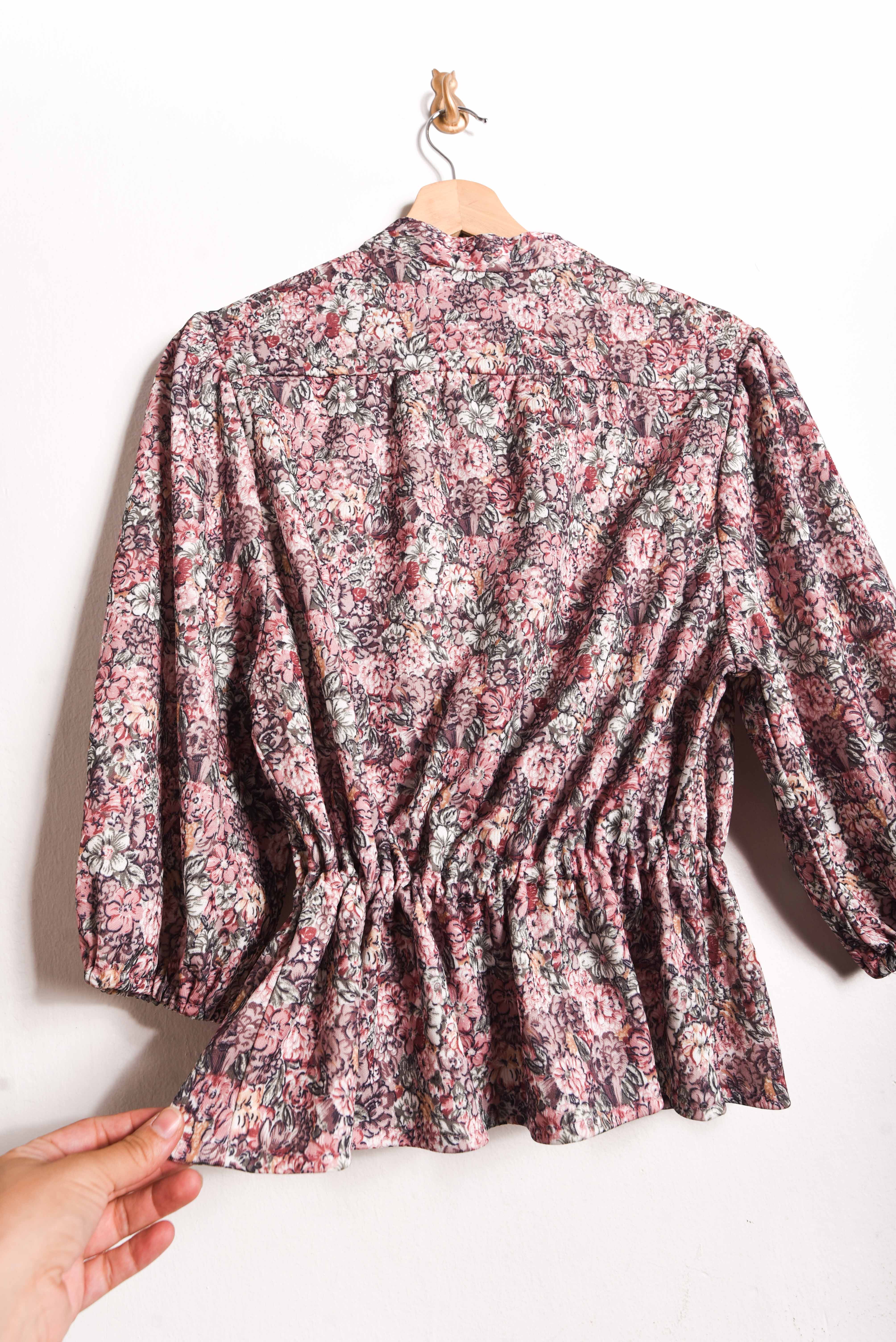 Blusa 70s floral green
