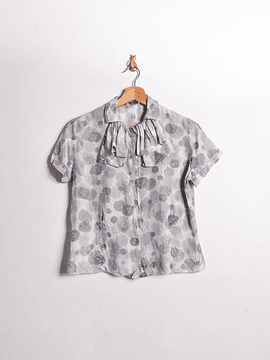 Blusa seda 60s gris