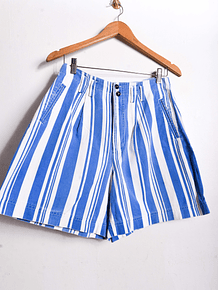 Short azulino rayado tiro alto