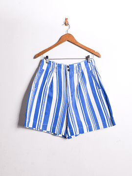 Short azulino rayado tiro alto