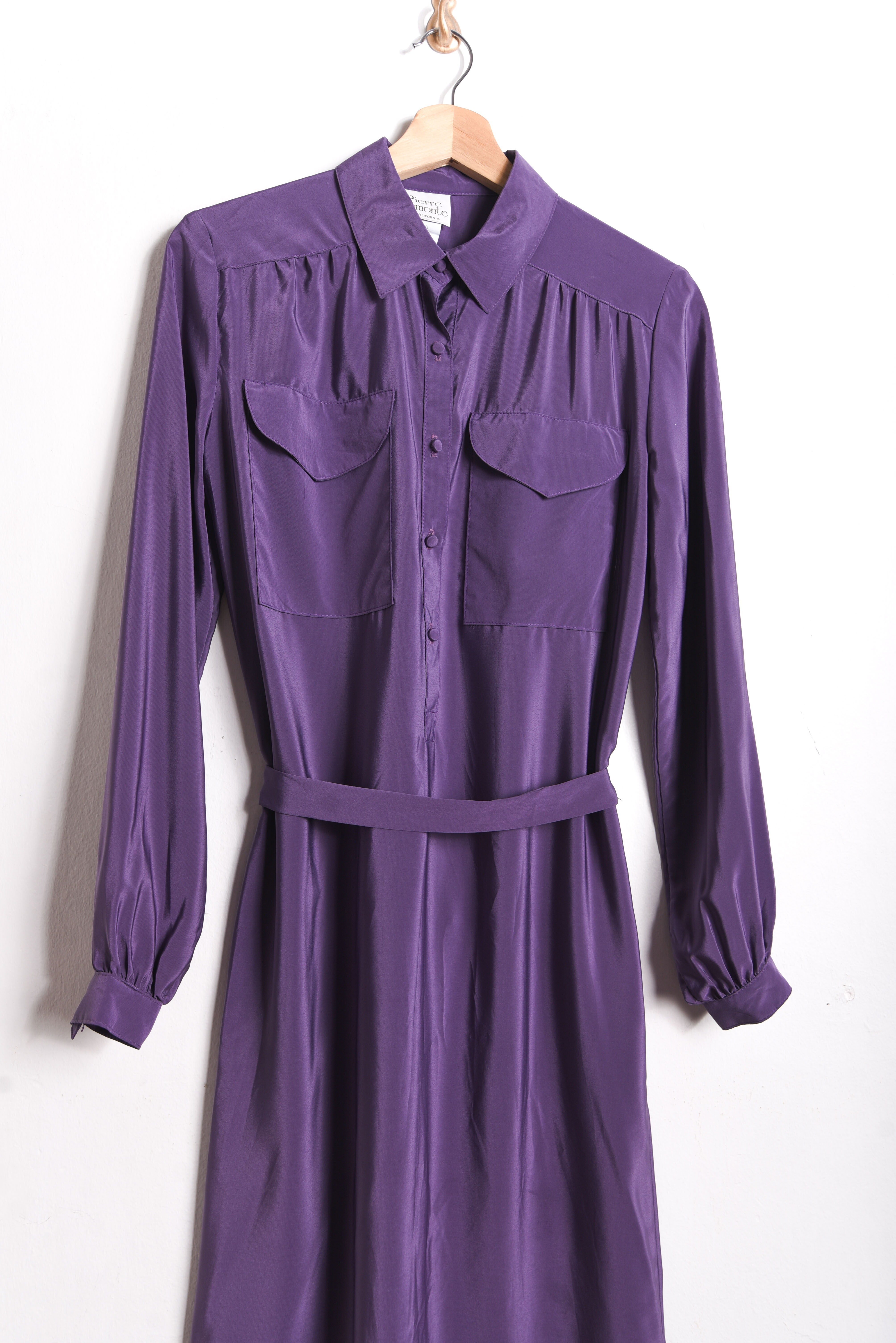 Vestido camisero morado vintage