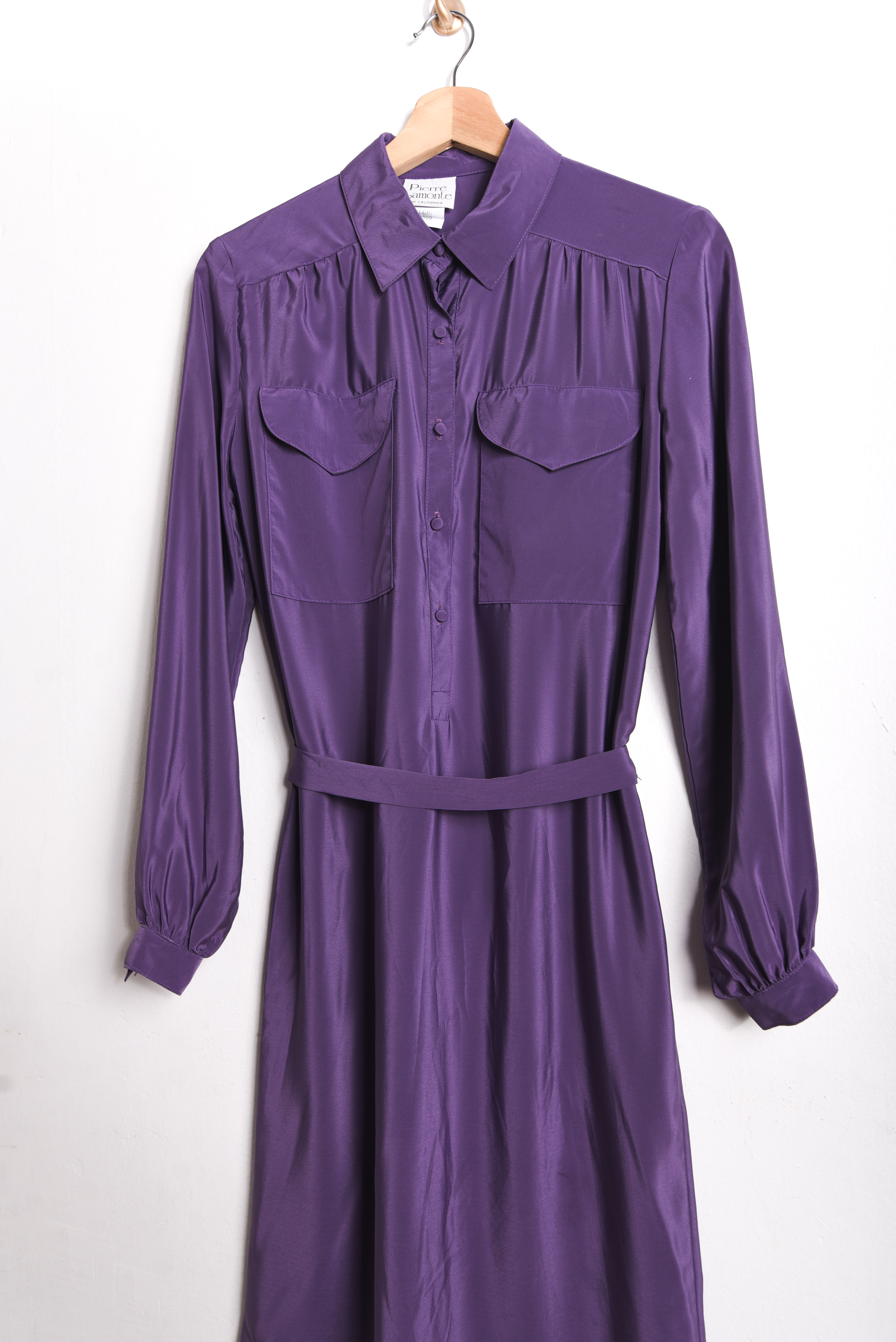 Vestido camisero morado vintage