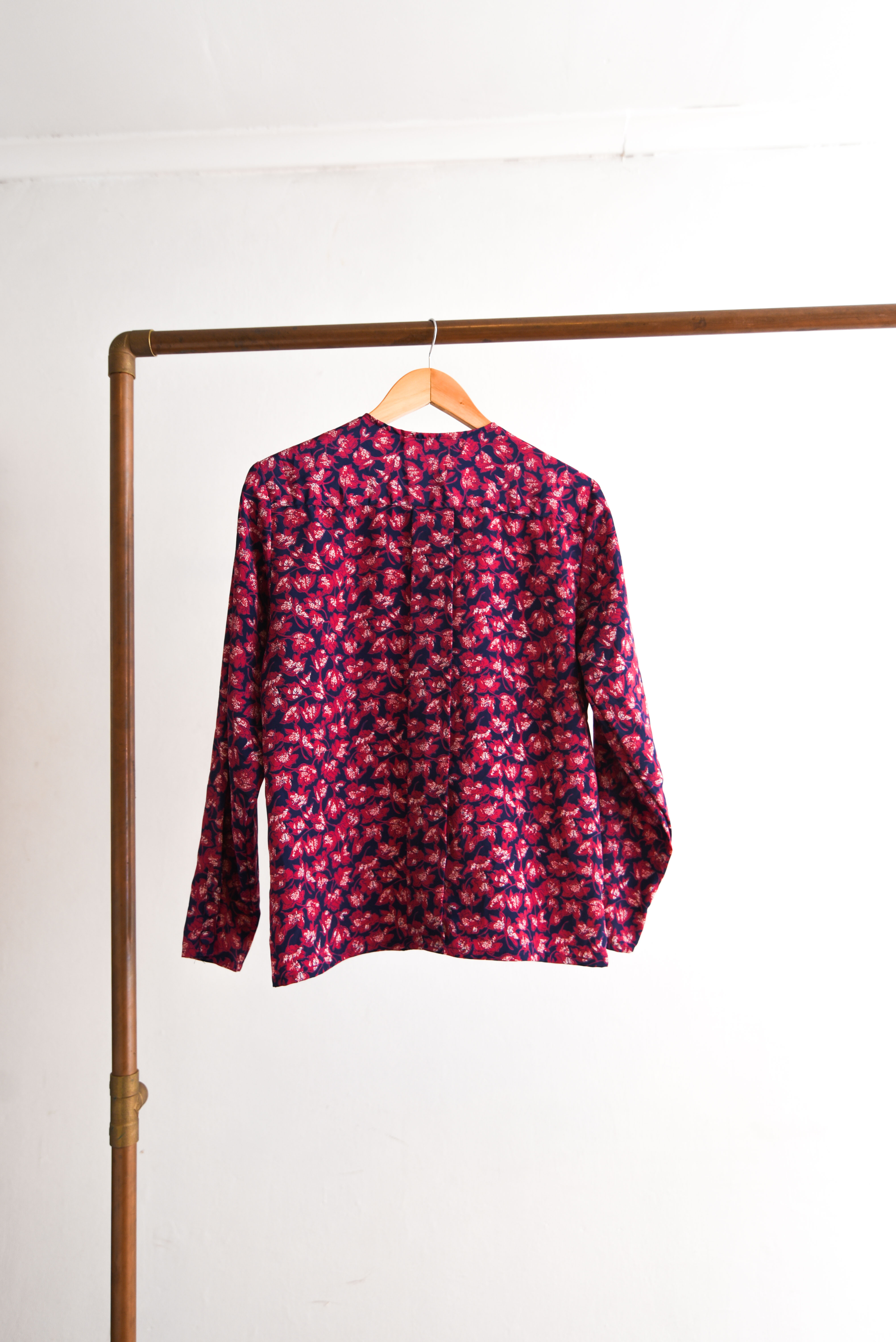 Blusa purple red Oscar de la Renta vintage