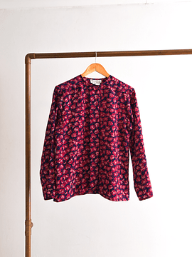 Blusa purple red Oscar de la Renta vintage