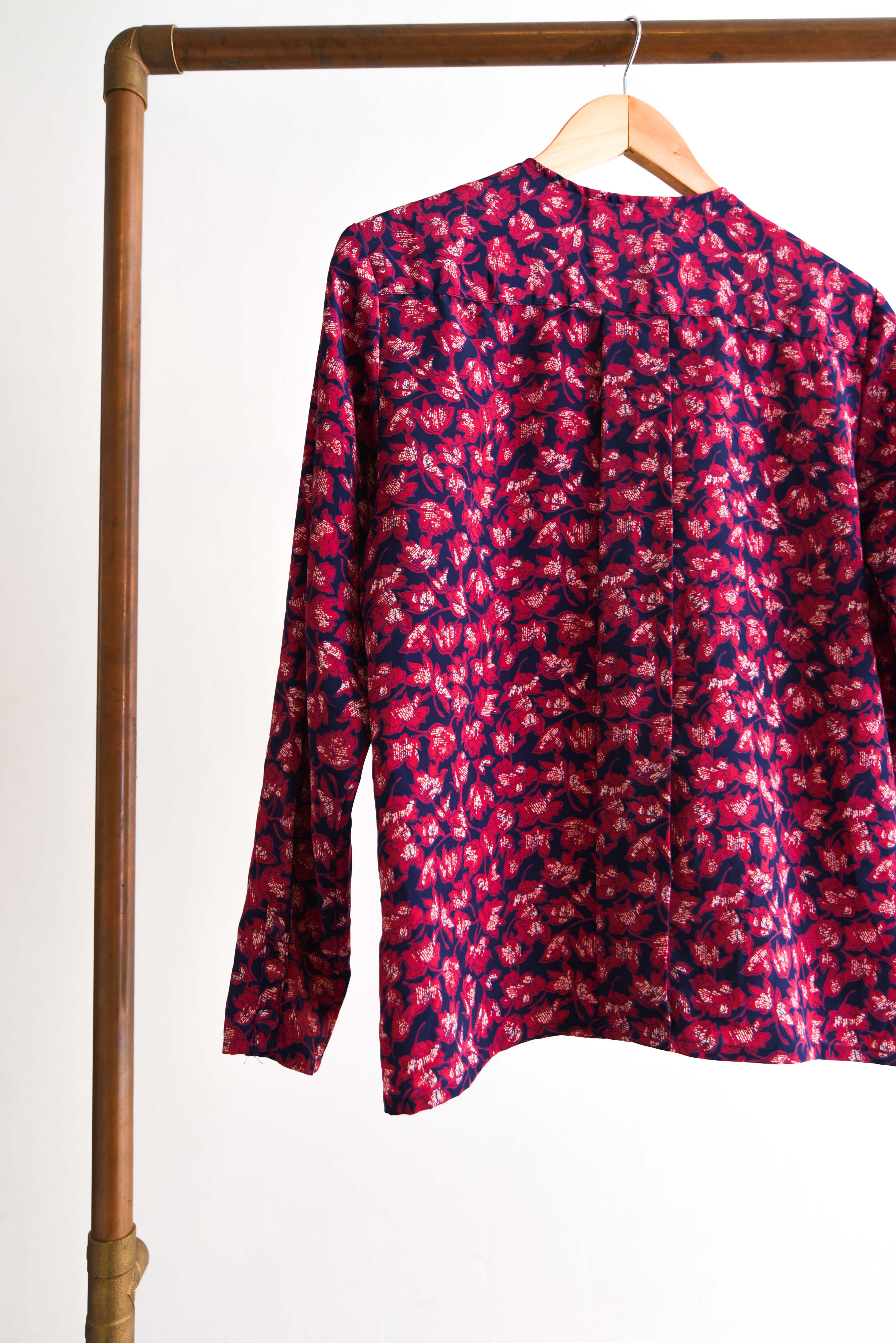 Blusa purple red Oscar de la Renta vintage