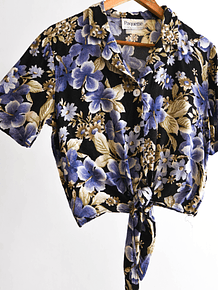 Camisa guayabera nudo floral