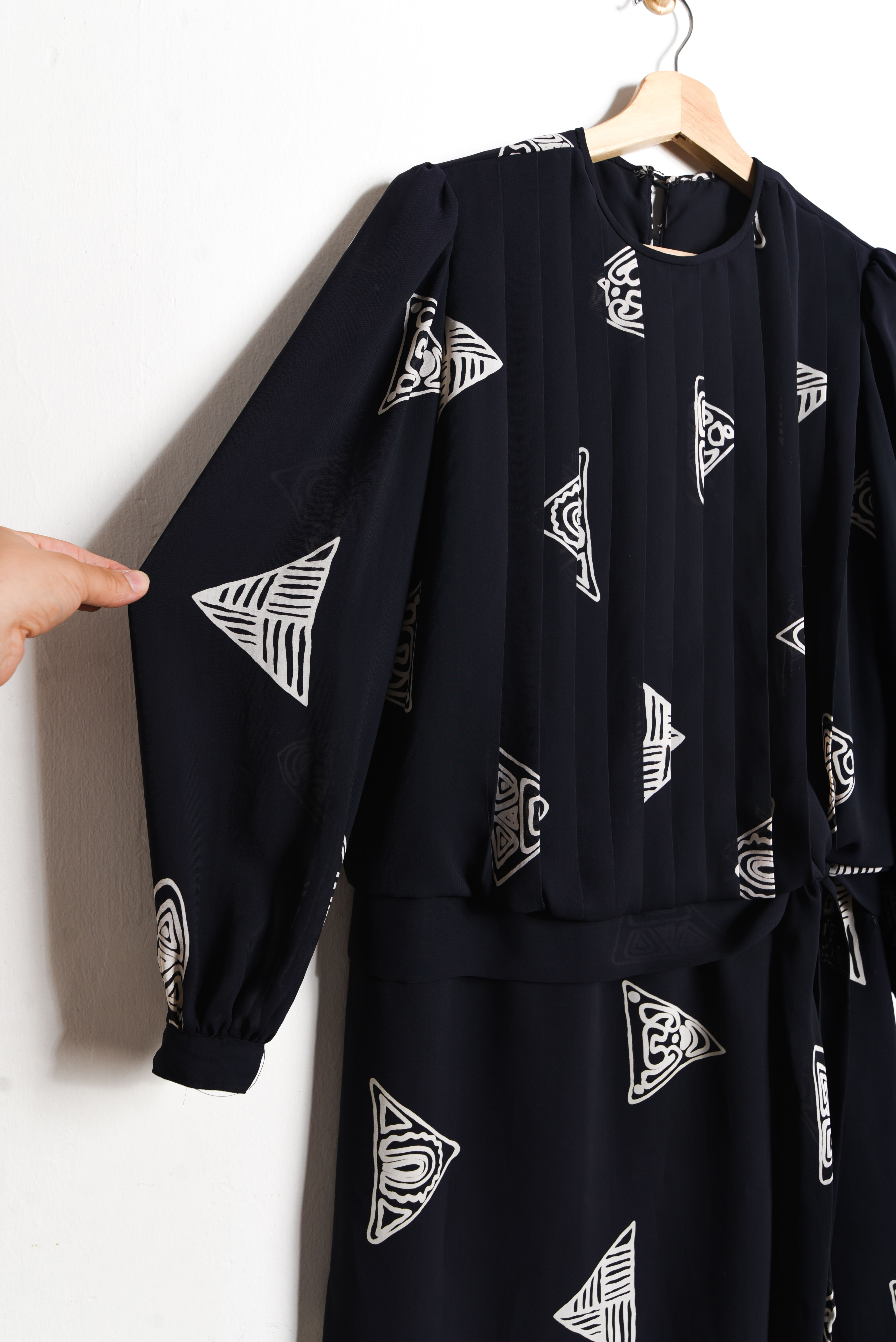 Vestido navy figuras 80s