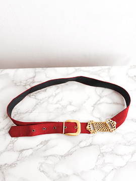 Cinturón rojo y dorado vintage