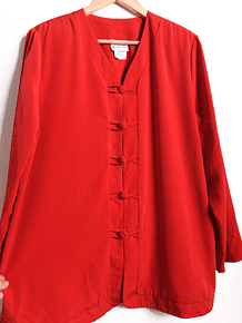 Chaqueta roja vintage botones orientales