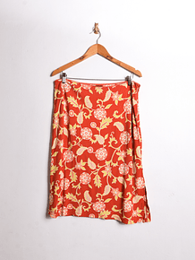 Falda naranjo y rojo 90s