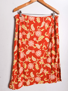 Falda naranjo y rojo 90s