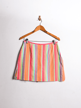 Falda short rayada multicolor vintage