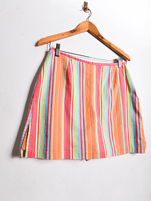 Falda short rayada multicolor vintage