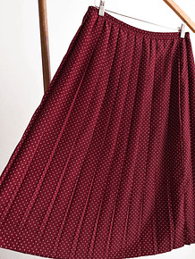 Falda burdeo dots plisada
