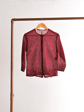 Blusa burdeo bordada