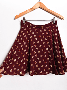 Falda burdeo floral