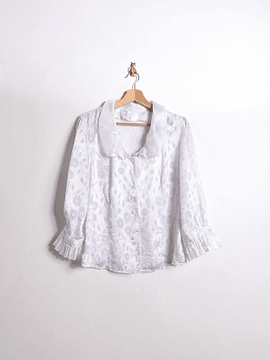 Blusa satinada floral cuellito
