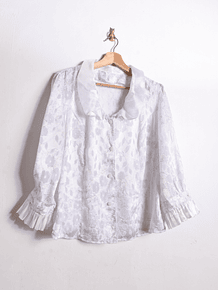 Blusa satinada floral cuellito