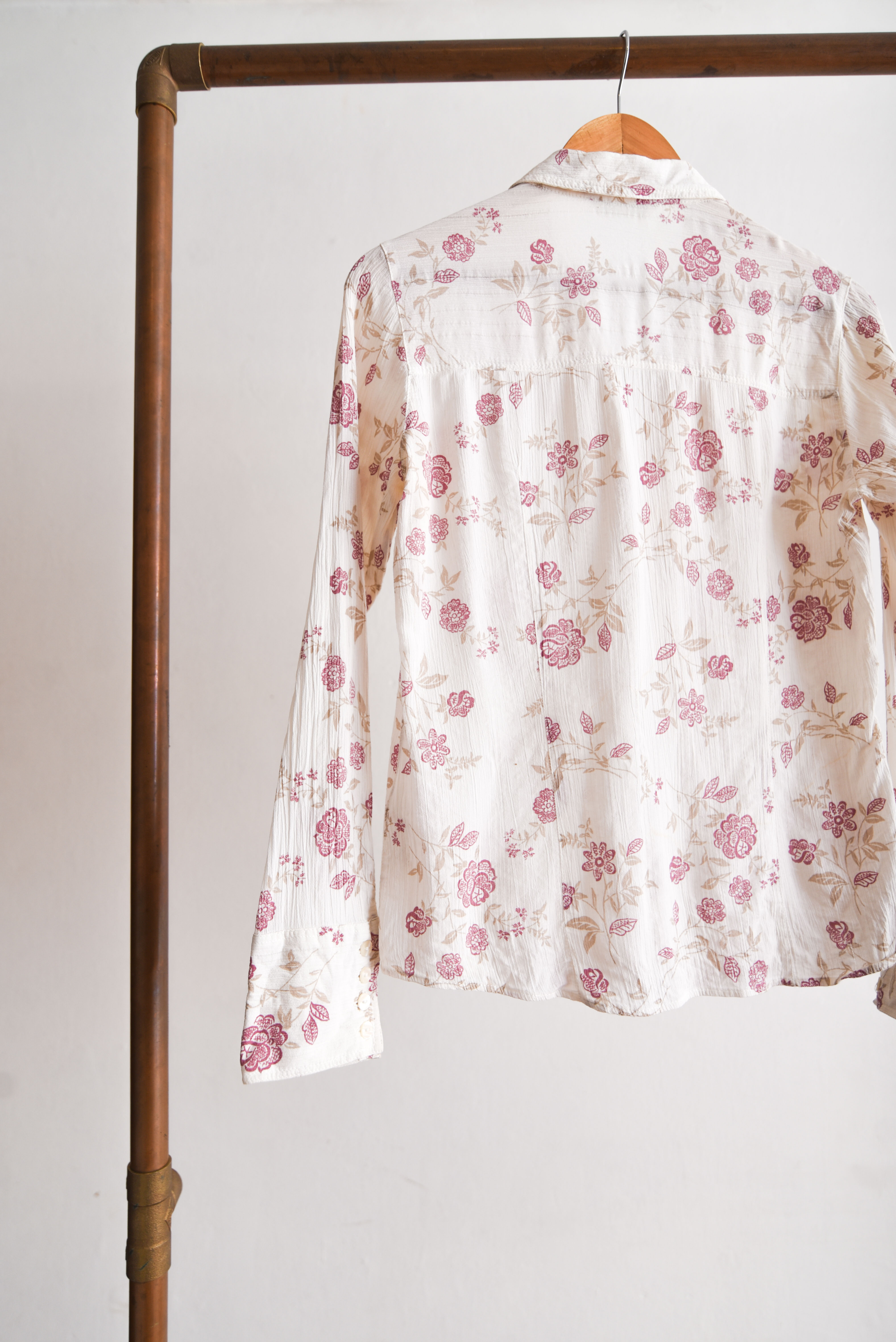 Blusa bambula marfil romántica