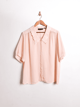 Blusa peach cuello bordado