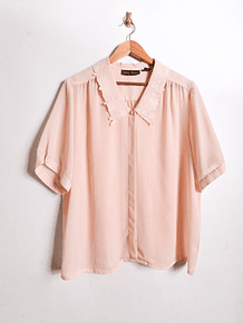 Blusa peach cuello bordado