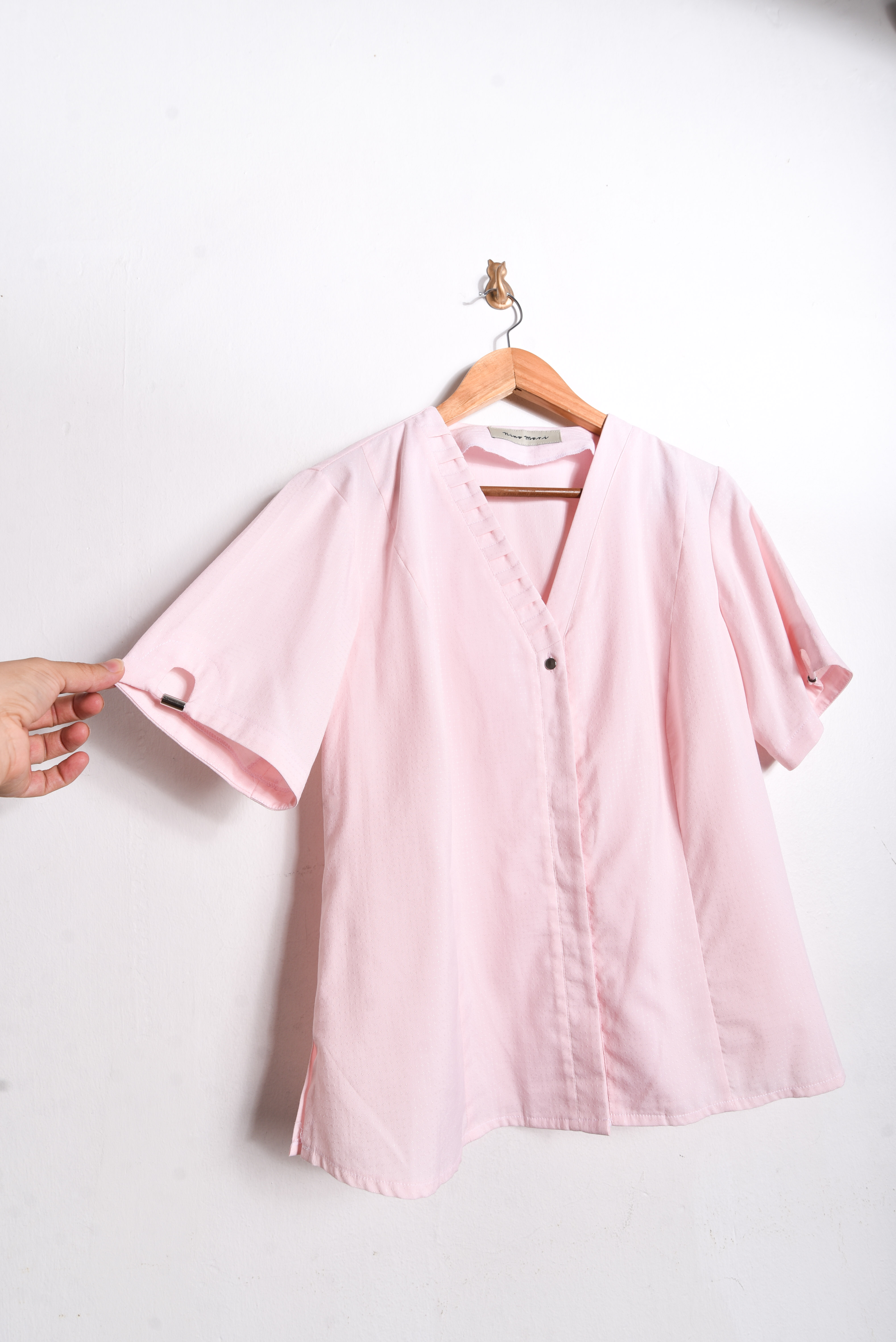 Camisa vintage rosa pastel