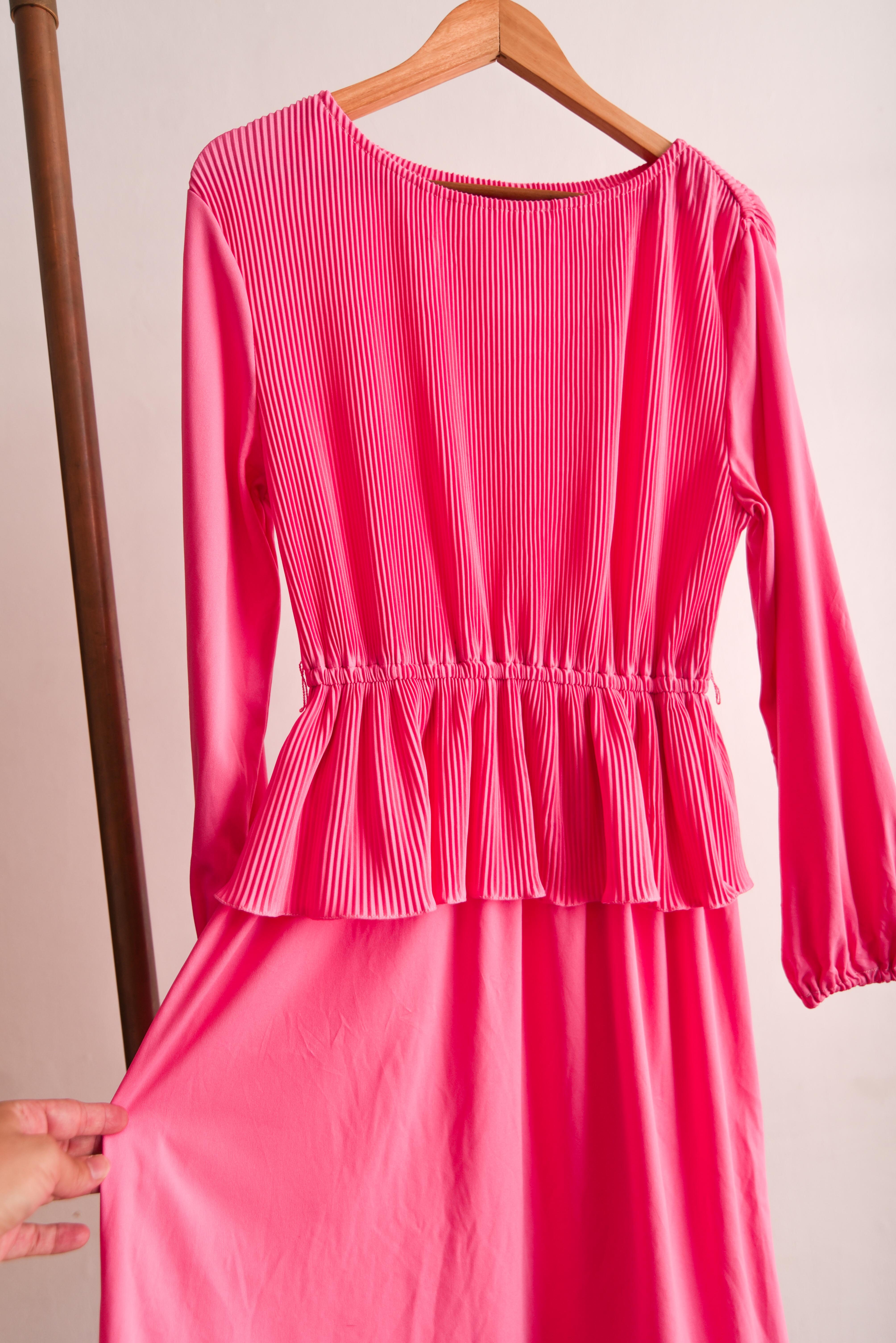Vestido bubblegum pink vintage