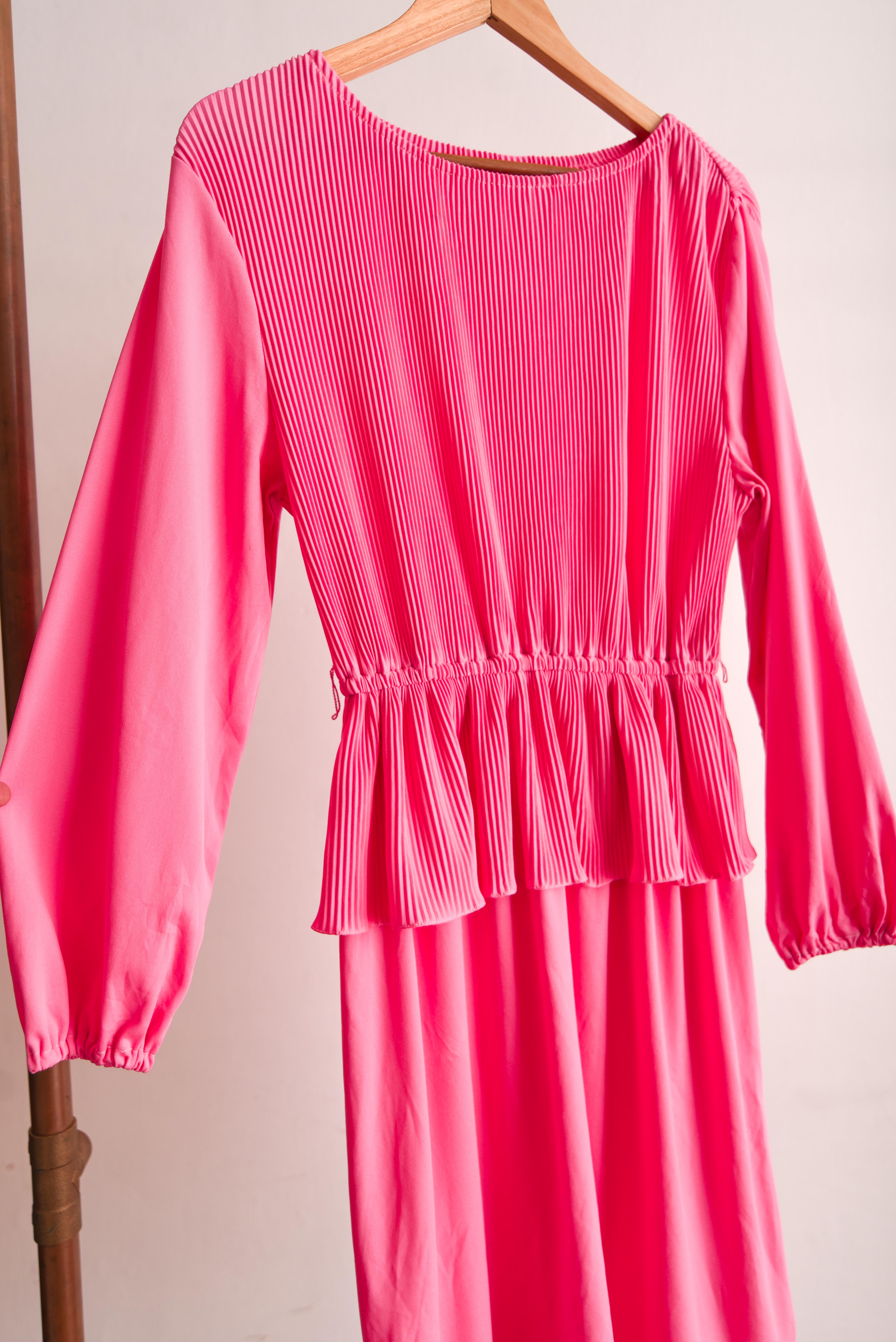 Vestido bubblegum pink vintage